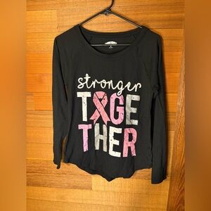 Stronger Together Breast Cancer Awareness Long Sleeve Tee – Size M